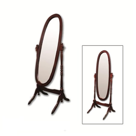 Ore International Ore International N4001-CH Cherry Finish Cheval Floor Mirror N4001-CH
